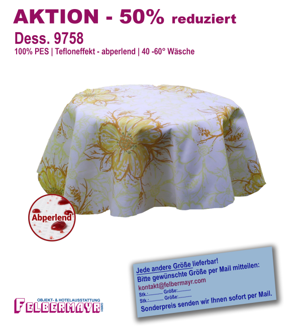 Abperlende Tischdecke Tischwäsche Topi Fb. 66 Grün Beige Oval Teflon Tex Keinfleck Tischwäsche