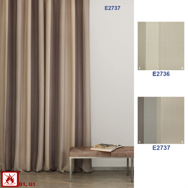 E2736-E2737/ Schwer entflammbare Vorhänge - Schwer entflammbarer Store