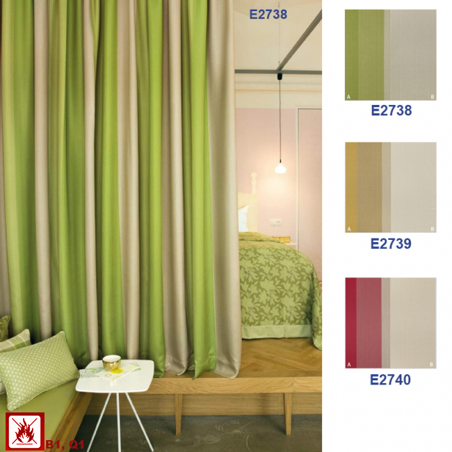 E2738-E2740/ Schwer entflammbare Vorhänge - Schwer entflammbarer Store