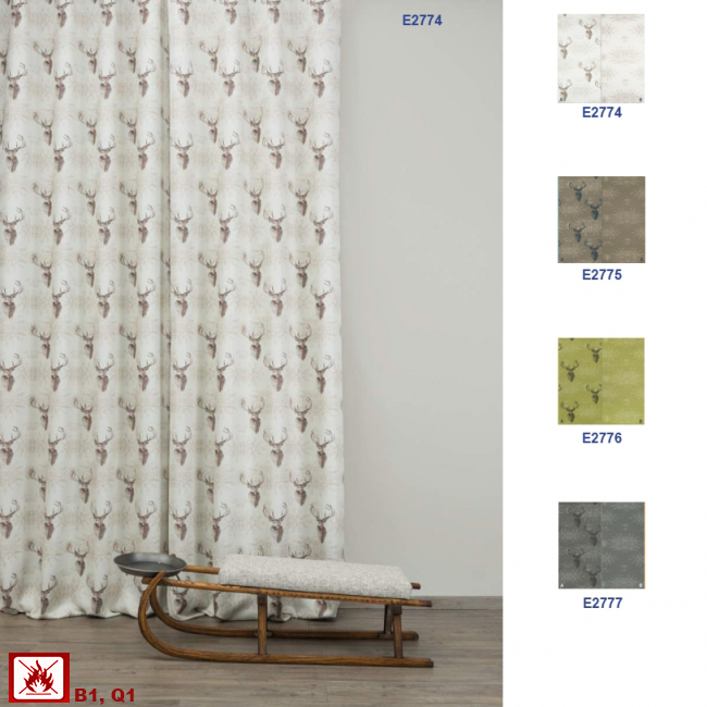 E2774-E2777/ Schwer entflammbare Vorhänge - Schwer entflammbarer Store