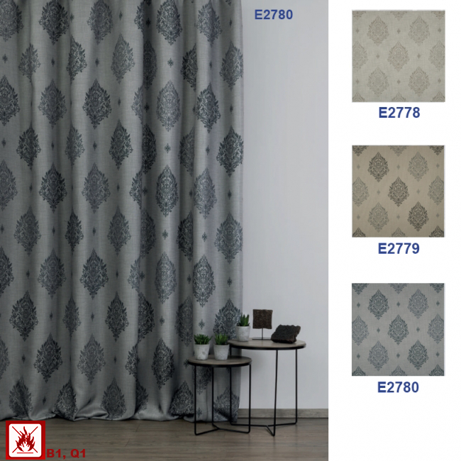 E2778-E2780/ Schwer entflammbare Vorhänge - Schwer entflammbarer Store
