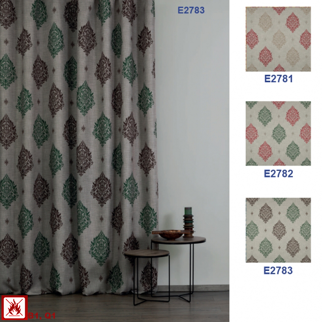 E2781-E2783/ Schwer entflammbare Vorhänge - Schwer entflammbarer Store