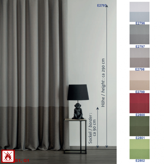E2796-E2802/ Schwer entflammbare Vorhänge - Schwer entflammbarer Store
