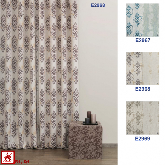 E2967-E2969/ Schwer entflammbare Vorhänge - Schwer entflammbarer Store