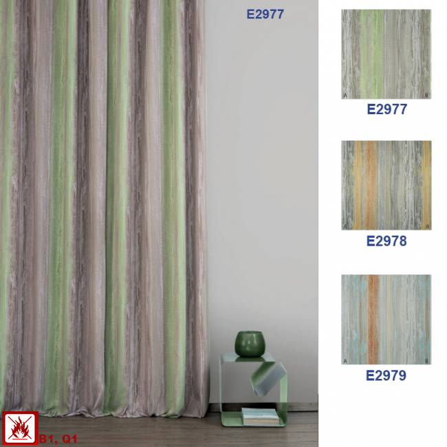 E2977-E2979/ Schwer entflammbare Vorhänge - Schwer entflammbarer Store