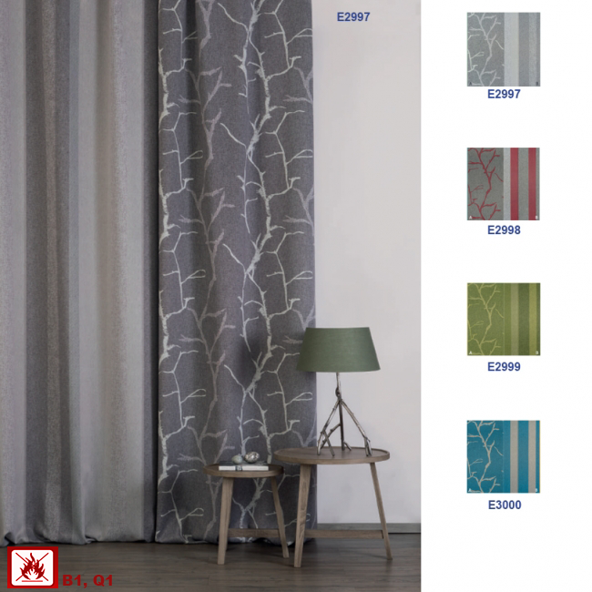 E2997-E3000/ Schwer entflammbare Vorhänge - Schwer entflammbarer Store