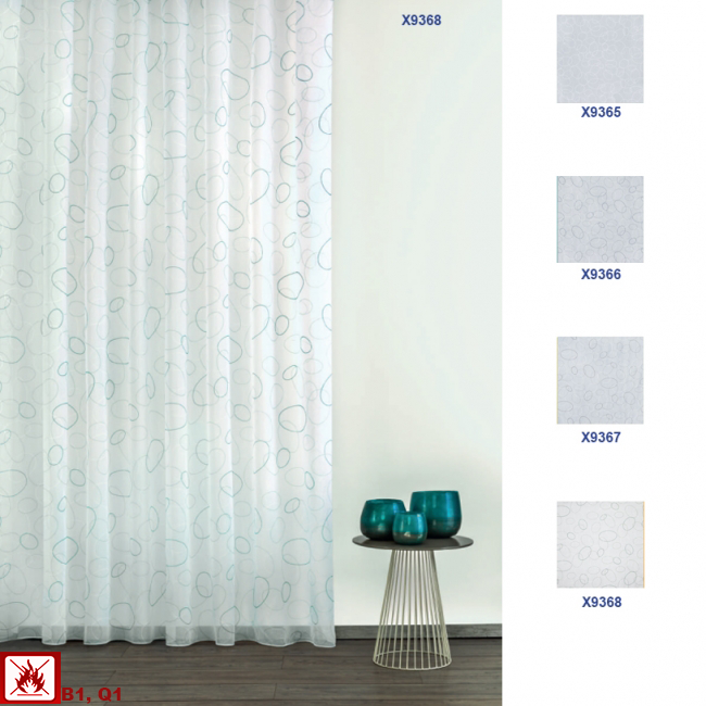 X9365-X9368/ Schwer entflammbare Gardine - Schwer entflammbarer Store