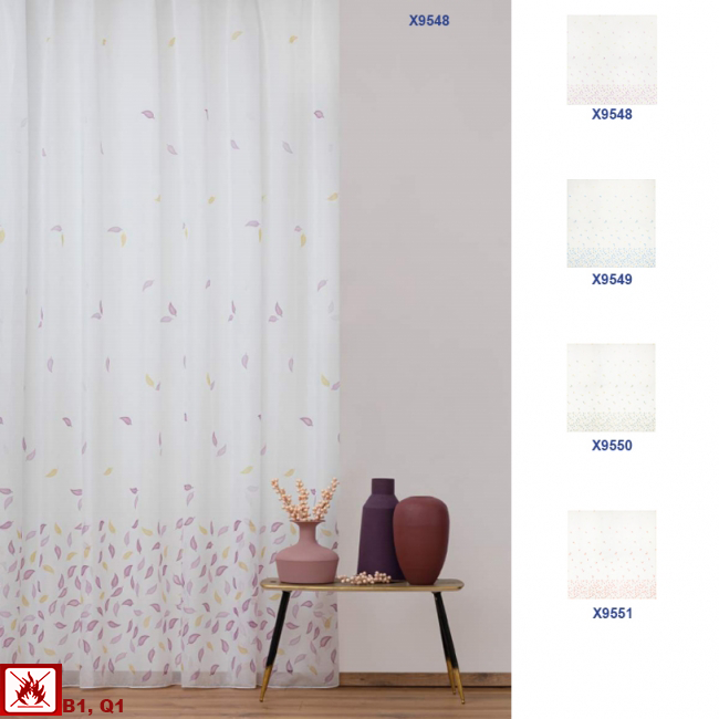 X9548-X9551/ Schwer entflammbare Gardine - Schwer entflammbarer Store